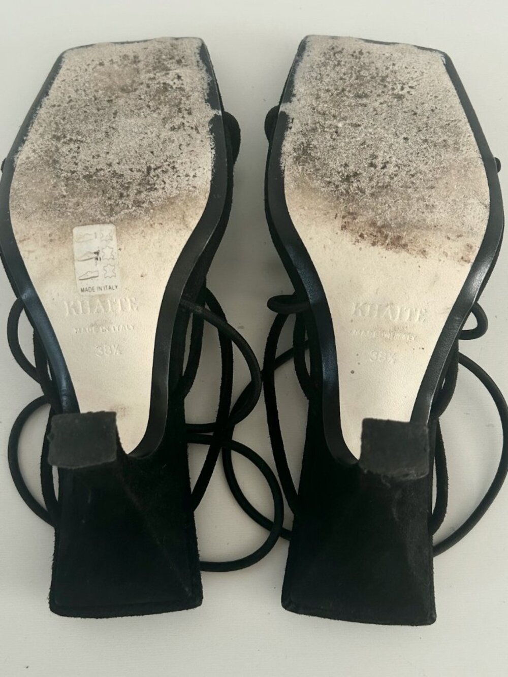 Khaite Suede Strappy Kitten Heeled Sandals - Picture 6 of 10